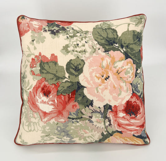 Floral Scatter Cushion Cover With Piped Edge